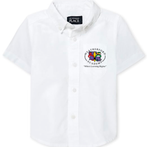 Weatherford Academy Toddler Oxford Button Down Short Sleeve T-Shirt